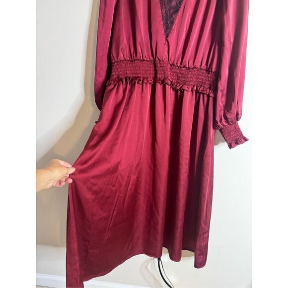 ELOQUII Elements red Smocked Waist Midi Dress Sz 18 - Picture 7 of 8